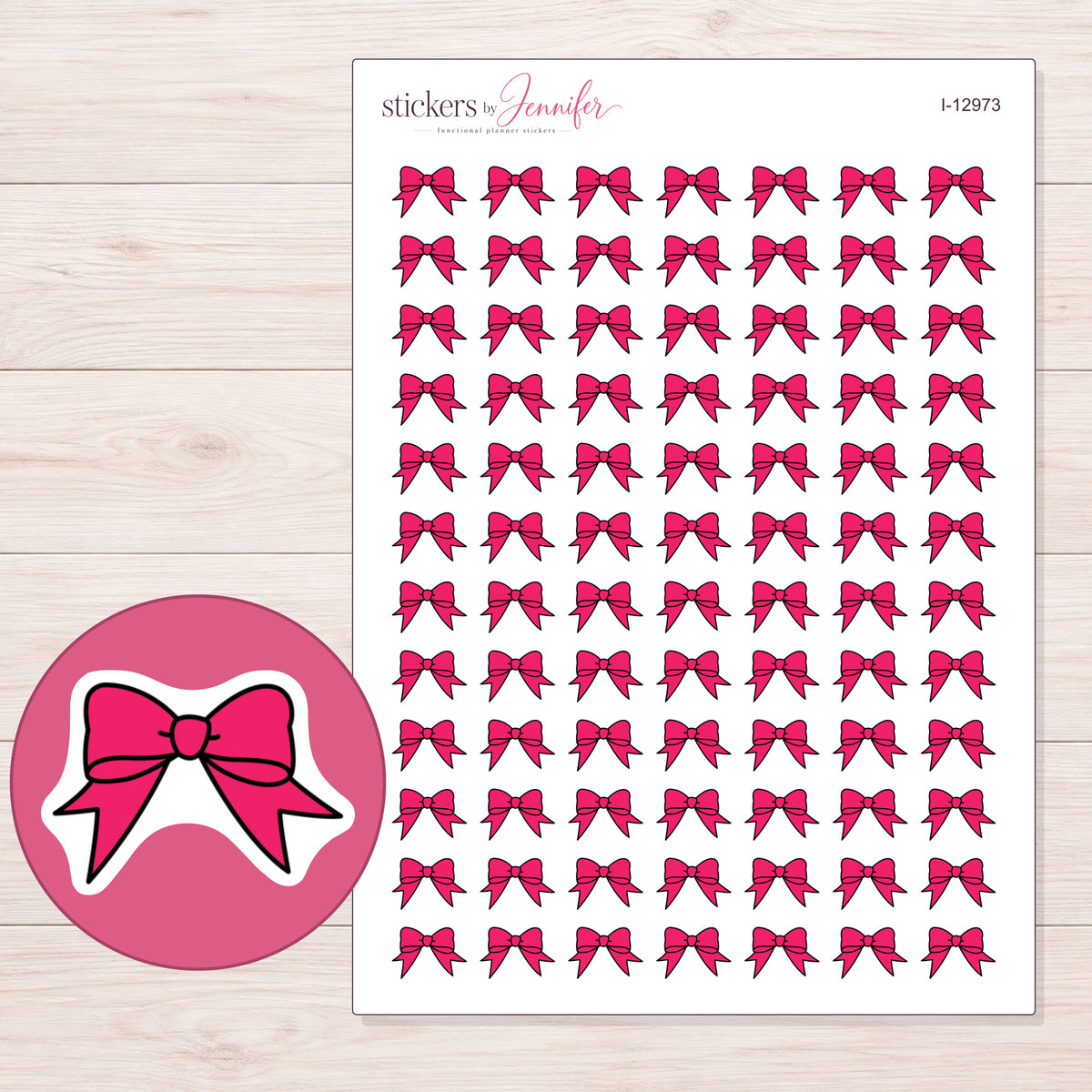 I-12973 planner sticker sheet with enlarged sticker detail