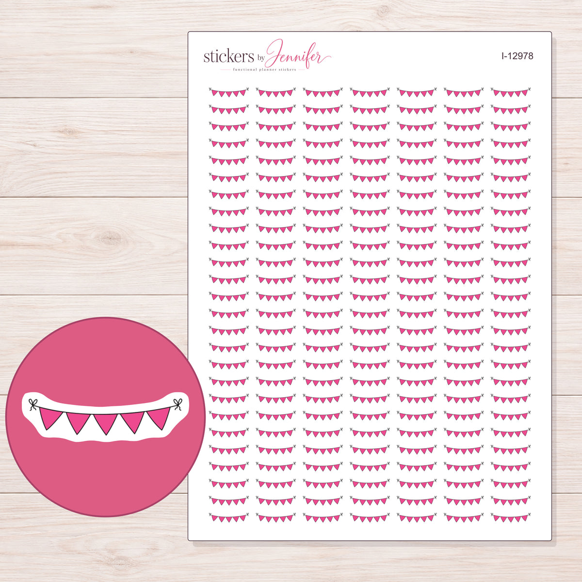 I-12978 planner sticker sheet with enlarged sticker detail