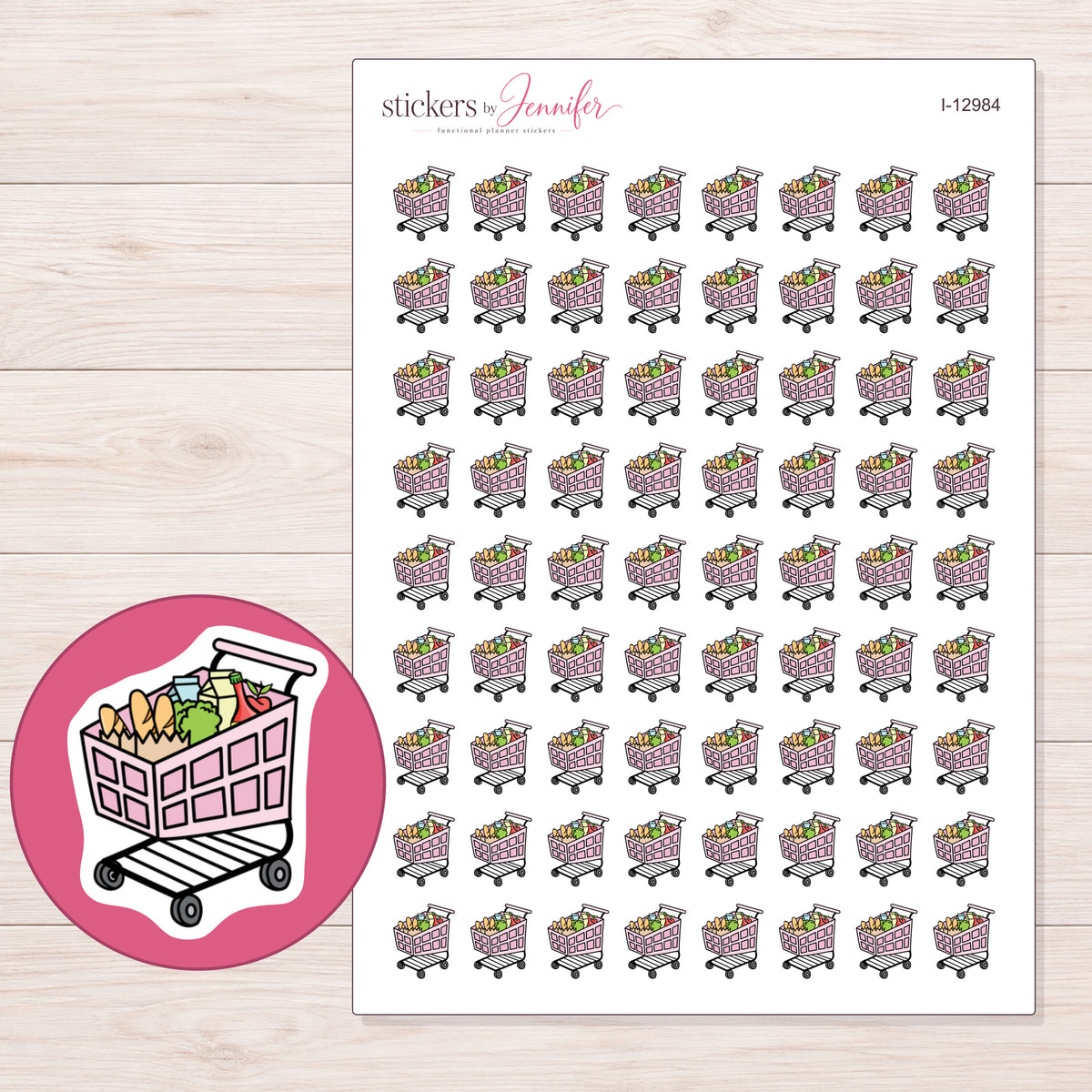 I-12984 planner sticker sheet with enlarged sticker detail