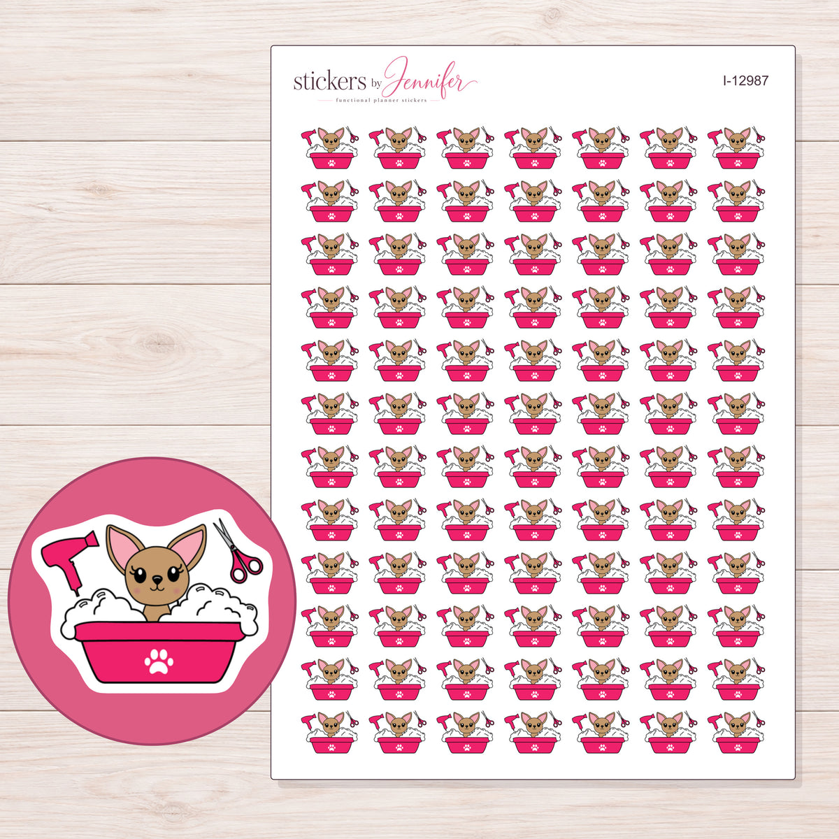 I-12987 planner sticker sheet with enlarged sticker detail