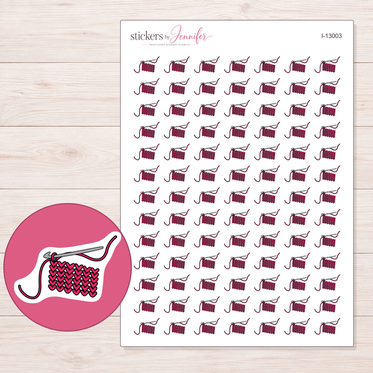I-13003 planner sticker sheet with enlarged sticker detail