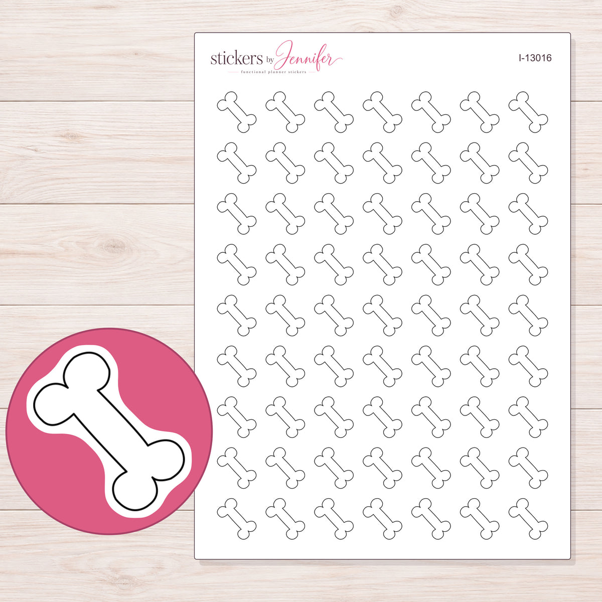 I-13016 planner sticker sheet with enlarged sticker detail