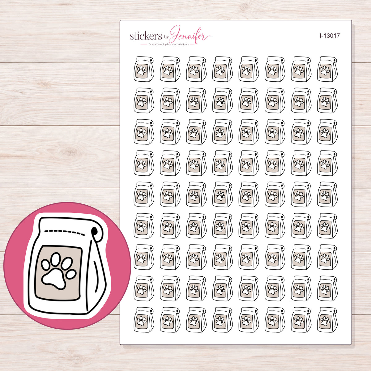 I-13017 planner sticker sheet with enlarged sticker detail
