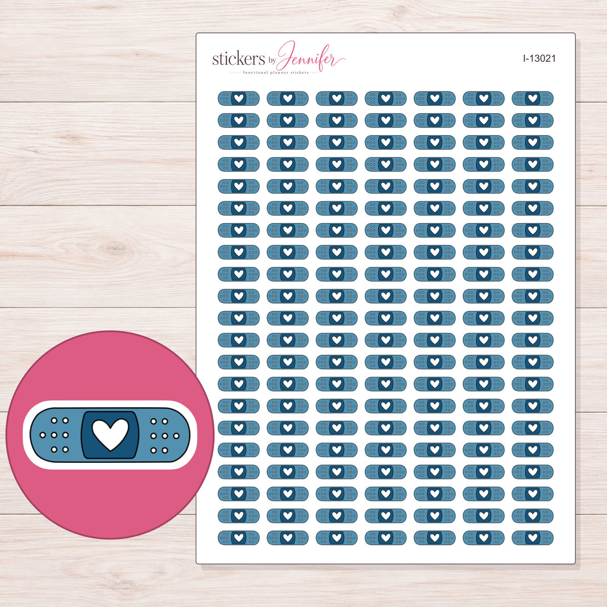 I-13021 planner sticker sheet with enlarged sticker detail