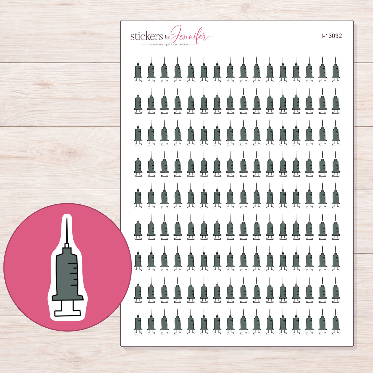 I-13032 planner sticker sheet with enlarged sticker detail