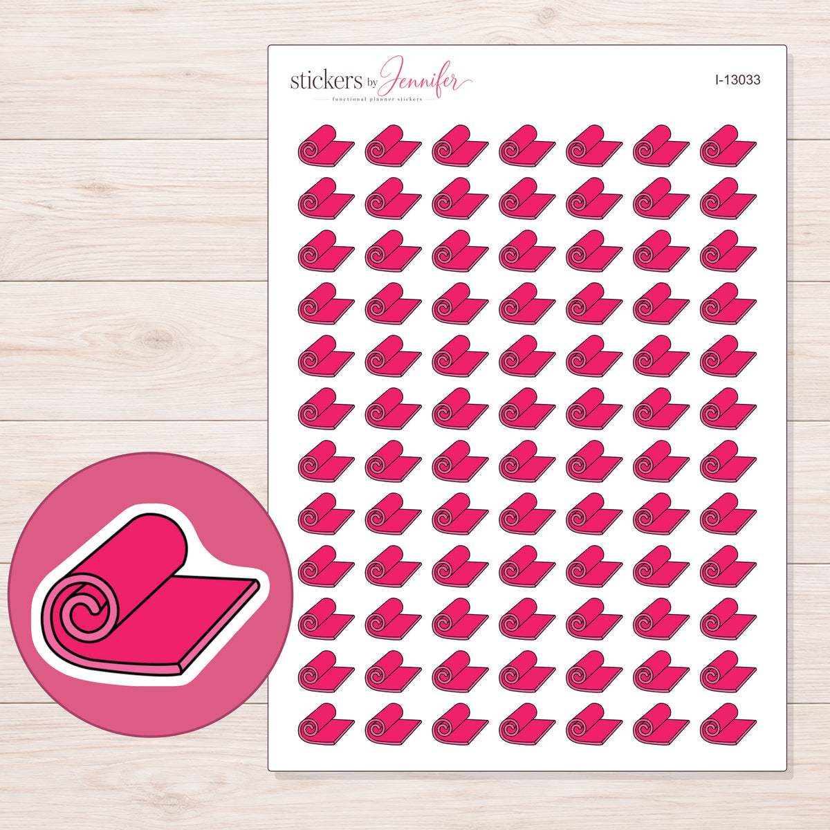 I-13033 planner sticker sheet with enlarged sticker detail