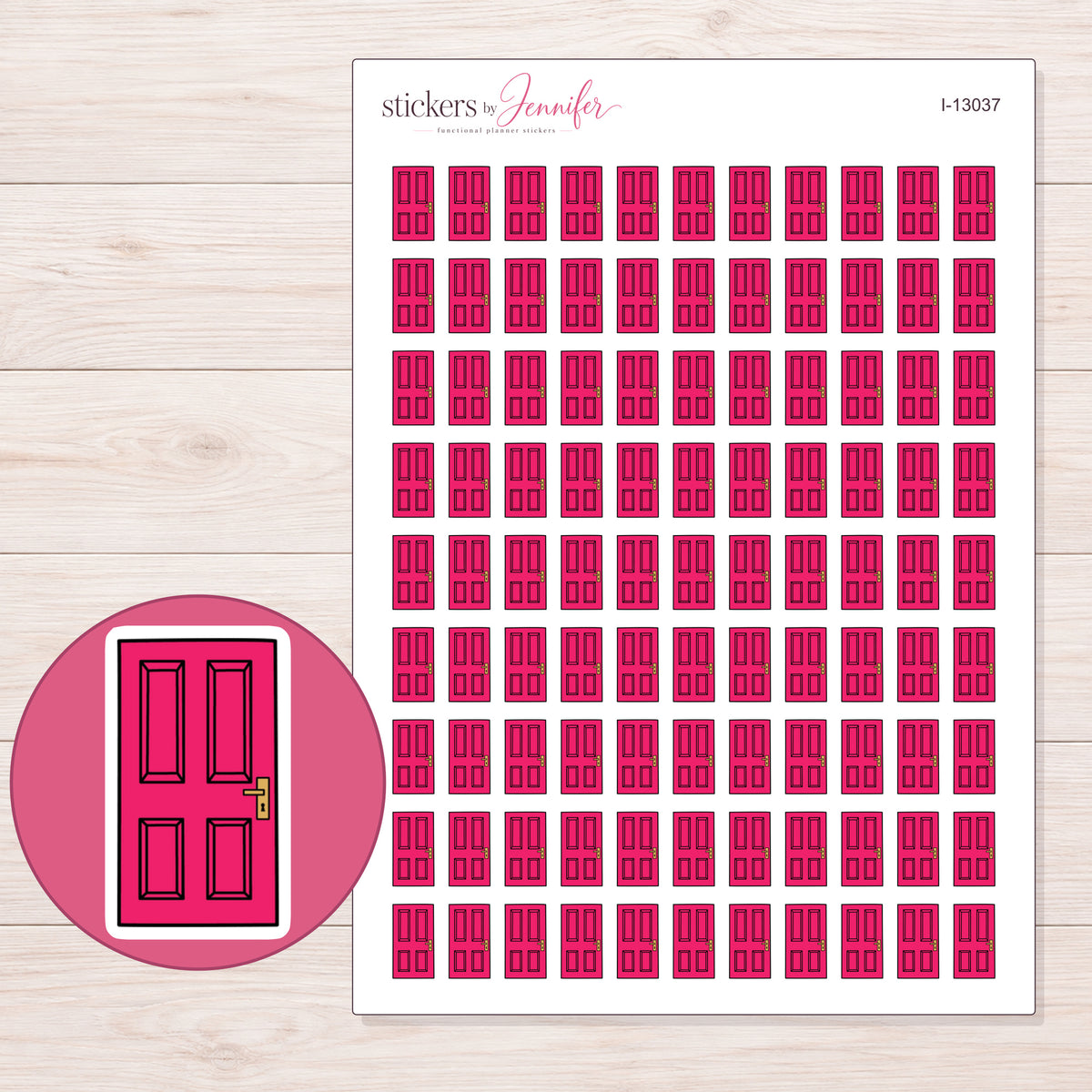 I-13037 planner sticker sheet with enlarged sticker detail