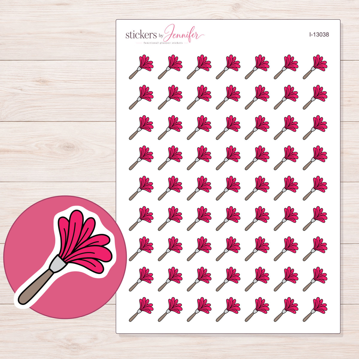 I-13038 planner sticker sheet with enlarged sticker detail