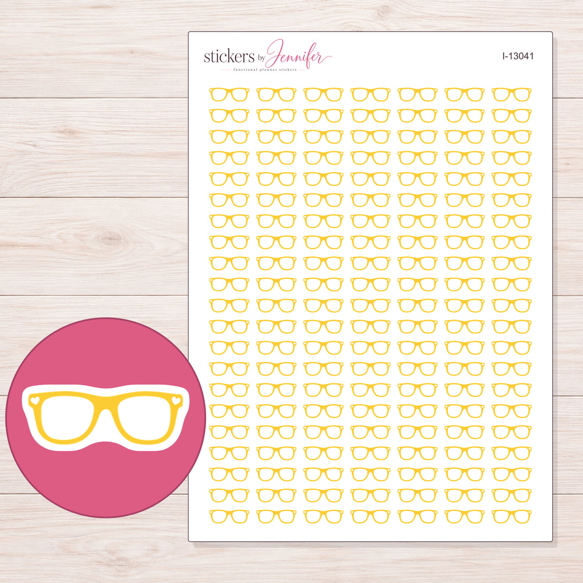 I-13041 planner sticker sheet with enlarged sticker detail