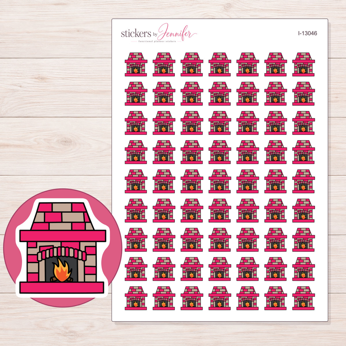 I-13046 planner sticker sheet with enlarged sticker detail