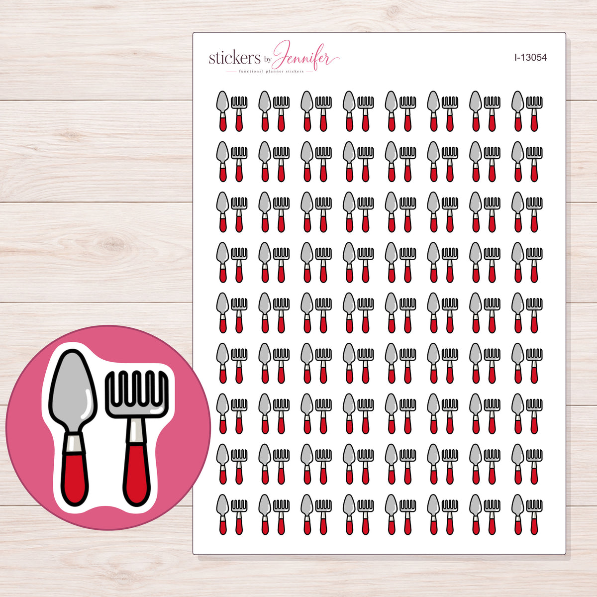 I-13054 planner sticker sheet with enlarged sticker detail