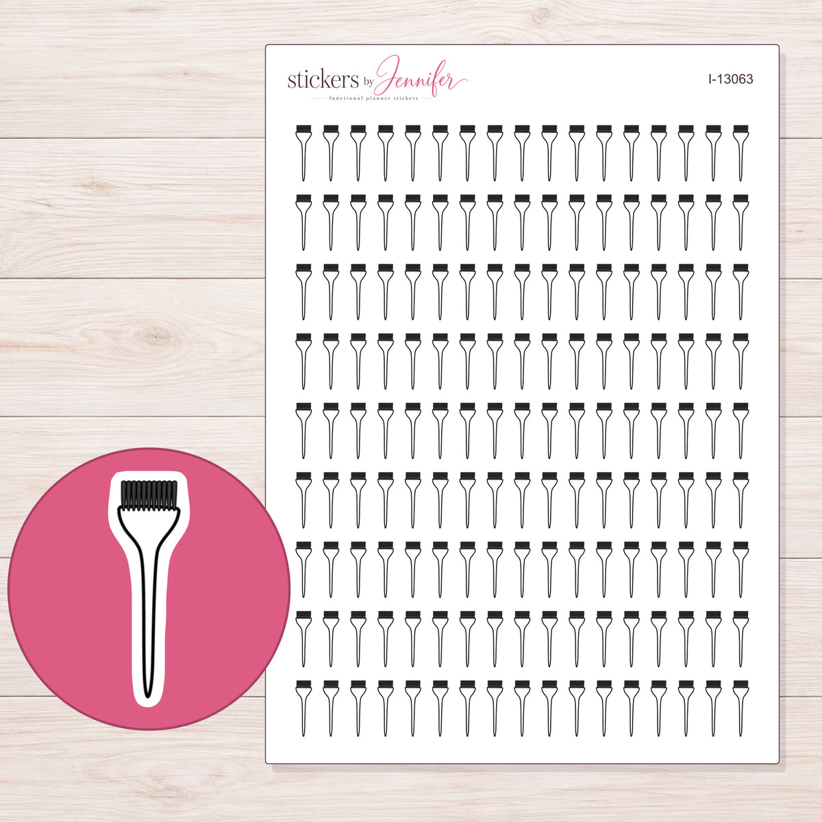 I-13063 planner sticker sheet with enlarged sticker detail