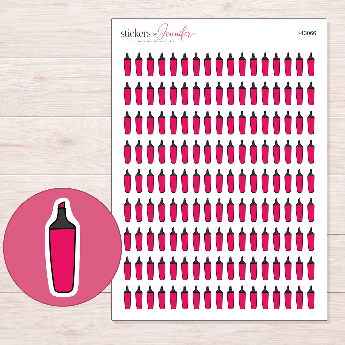 I-13066 planner sticker sheet with enlarged sticker detail