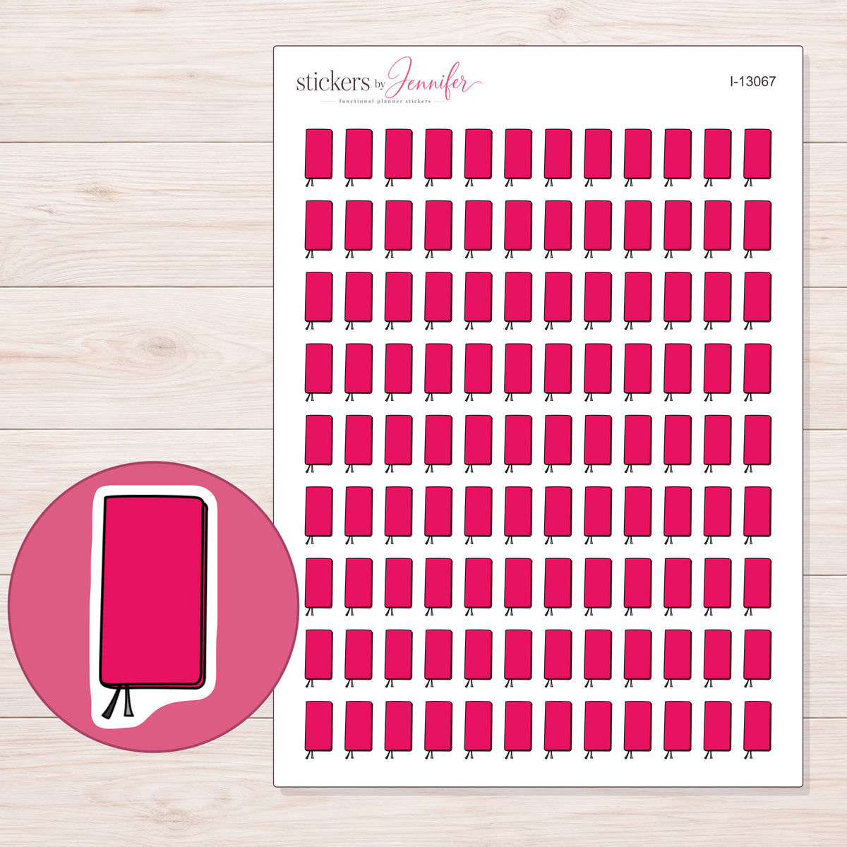 I-13067 planner sticker sheet with enlarged sticker detail