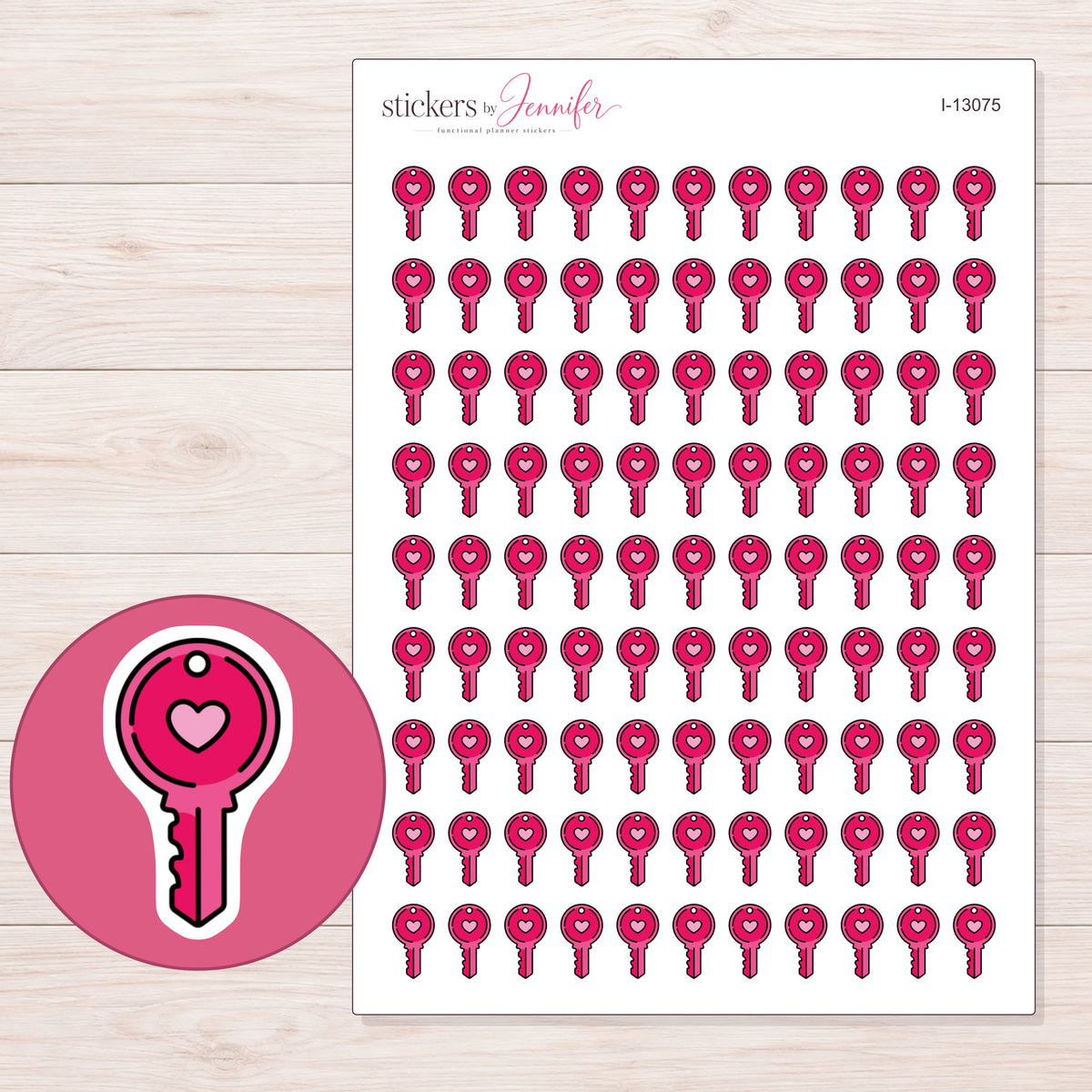I-13075 planner sticker sheet with enlarged sticker detail