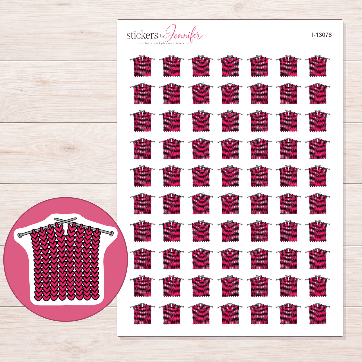 I-13078 planner sticker sheet with enlarged sticker detail