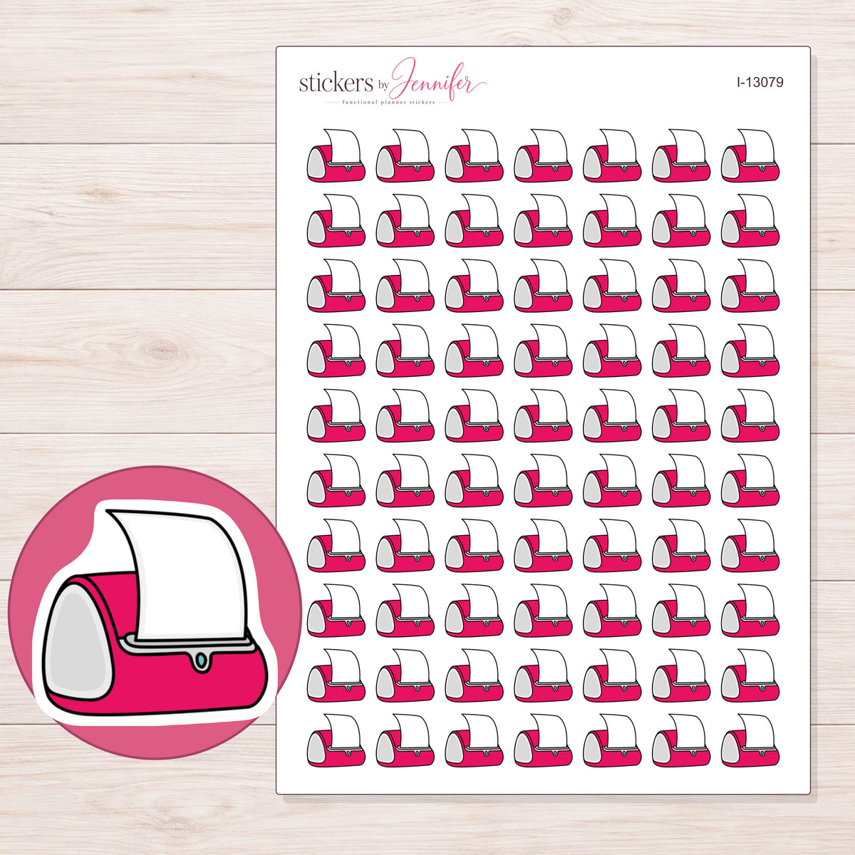 I-13079 planner sticker sheet with enlarged sticker detail
