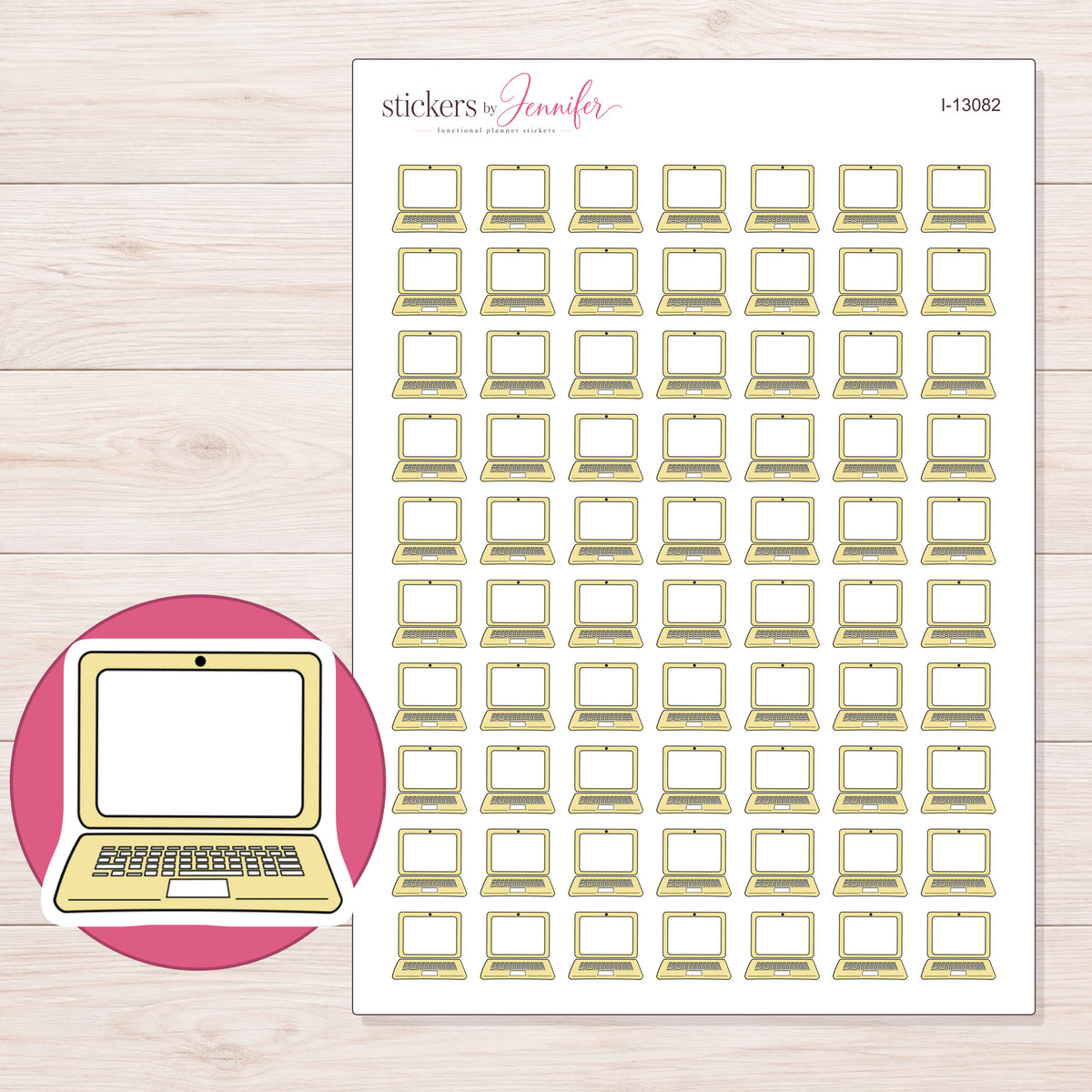 I-13082 planner sticker sheet with enlarged sticker detail