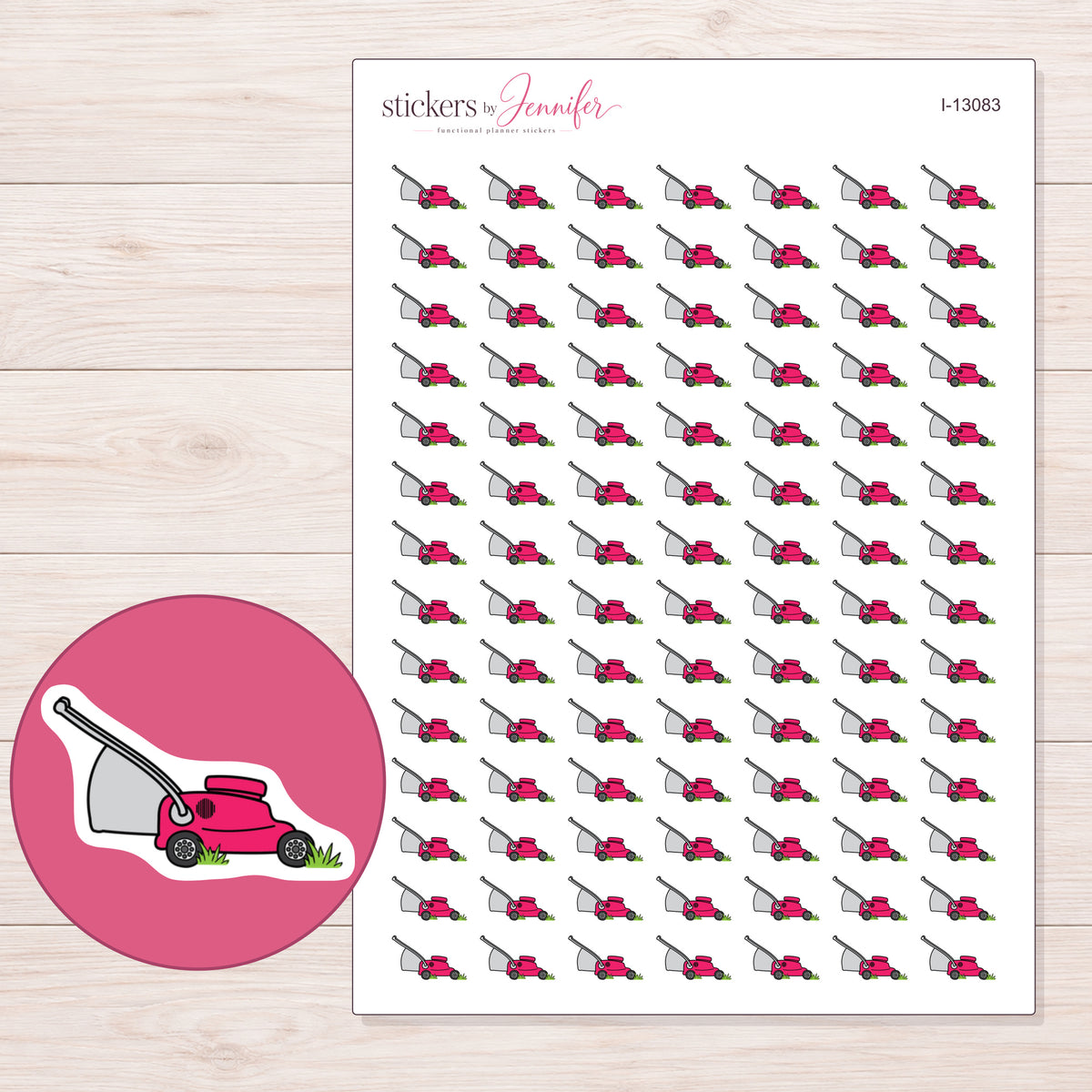 I-13083 planner sticker sheet with enlarged sticker detail
