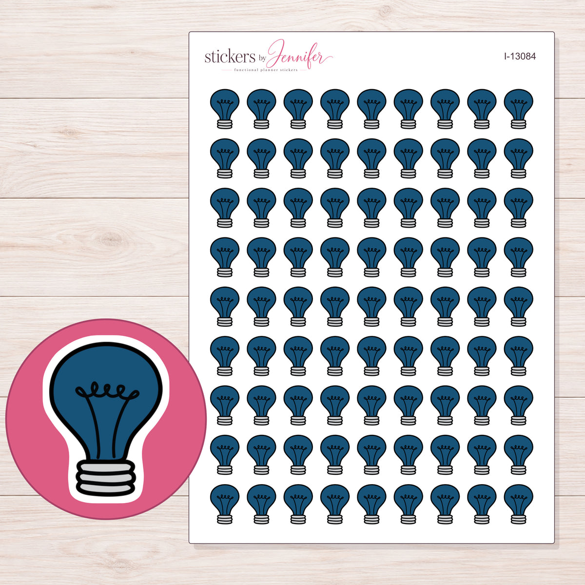 I-13084 planner sticker sheet with enlarged sticker detail
