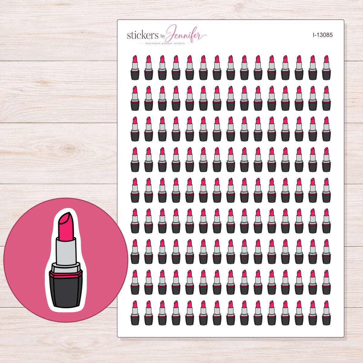 I-13085 planner sticker sheet with enlarged sticker detail