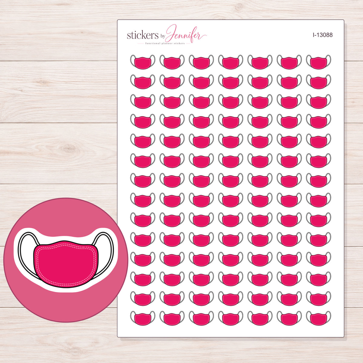 I-13088 planner sticker sheet with enlarged sticker detail