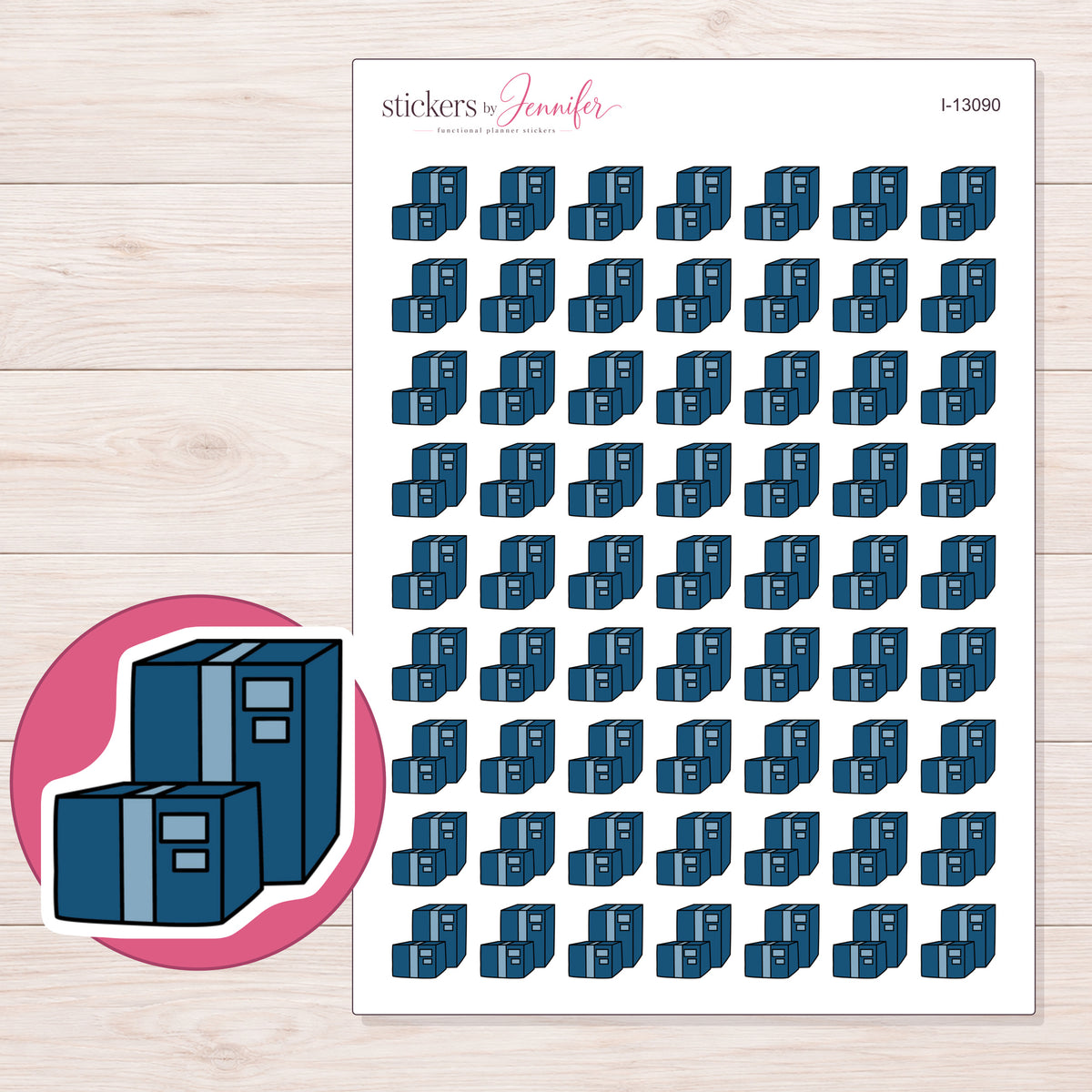 I-13090 planner sticker sheet with enlarged sticker detail