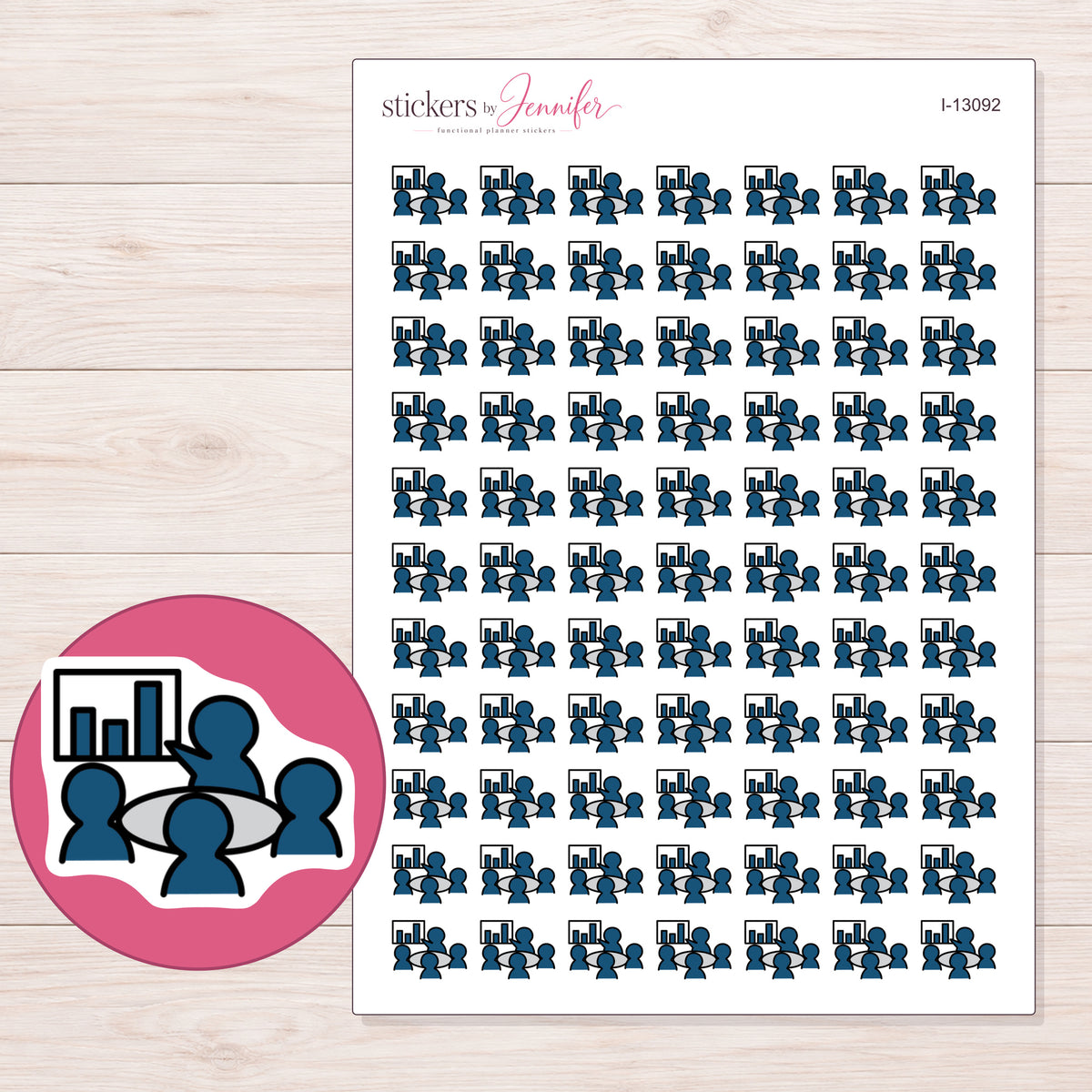 I-13092 planner sticker sheet with enlarged sticker detail