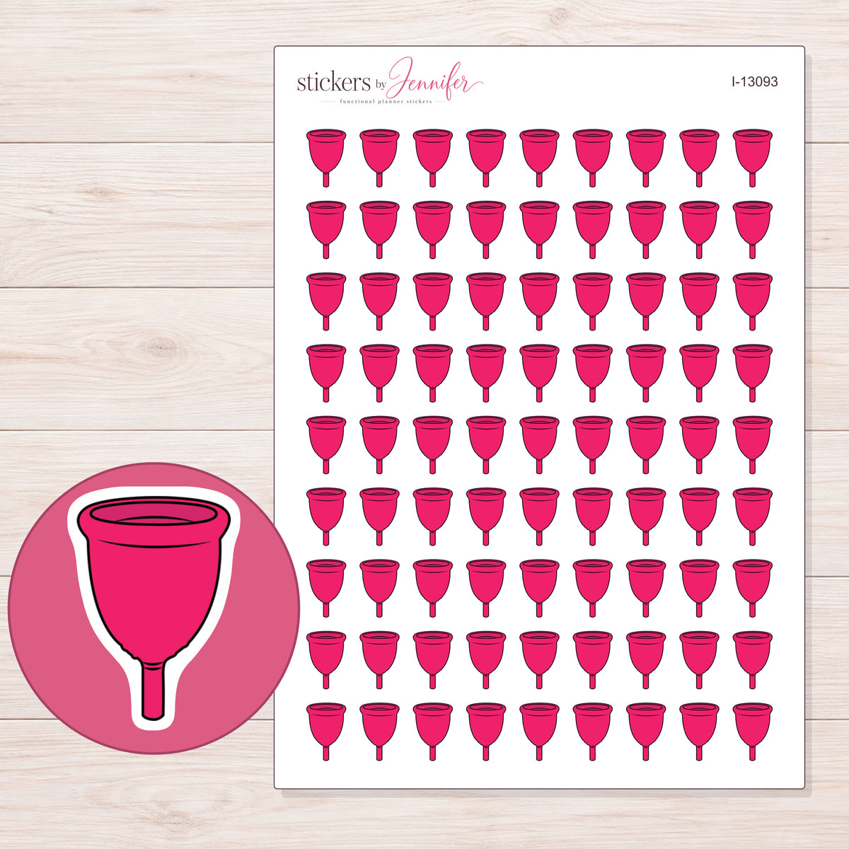 I-13093 planner sticker sheet with enlarged sticker detail