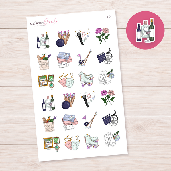 Wine and Spirits Bottles Planner Stickers | I-131