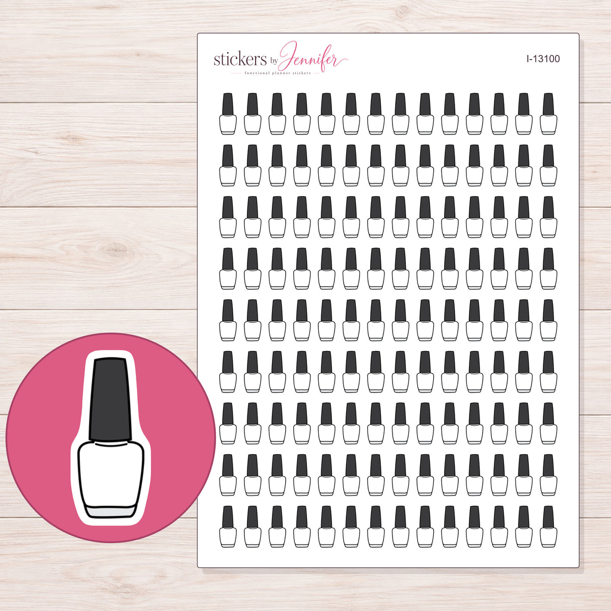 I-13100 planner sticker sheet with enlarged sticker detail