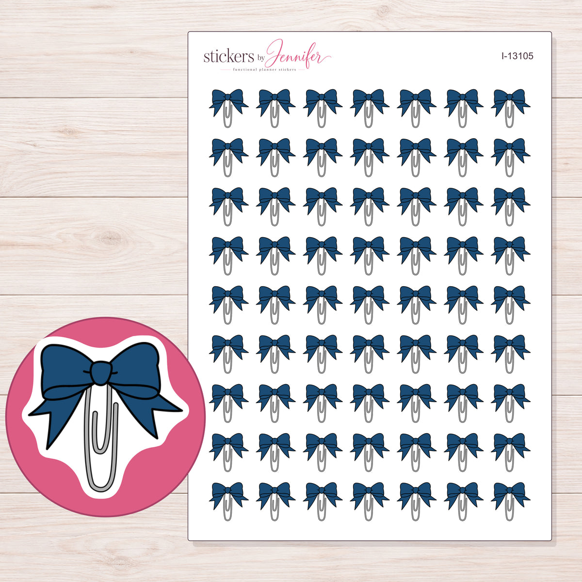 I-13105 planner sticker sheet with enlarged sticker detail