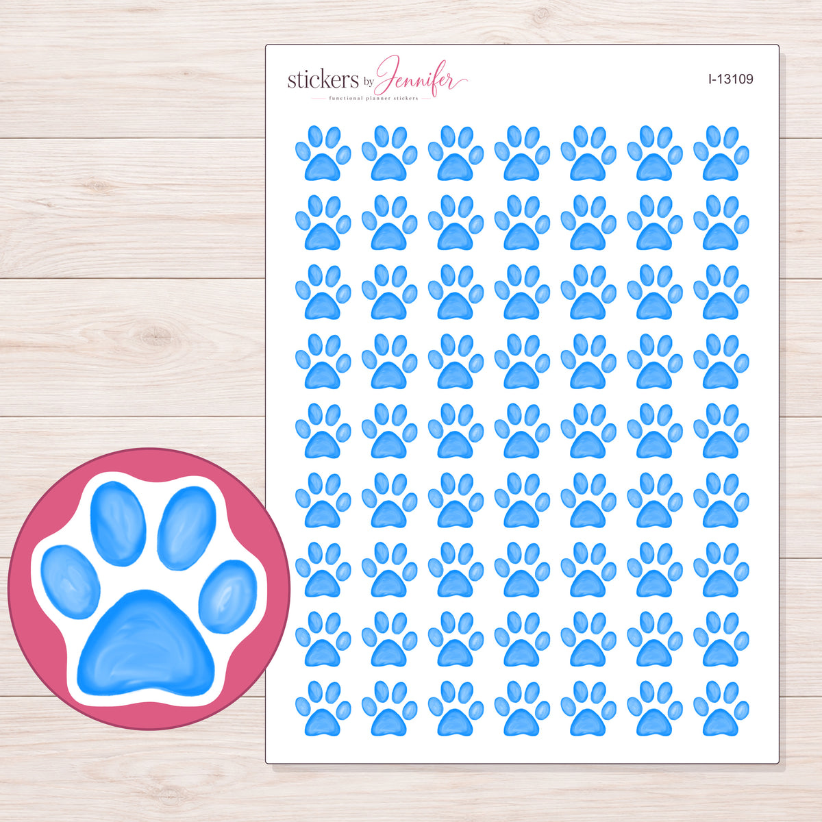 I-13109 planner sticker sheet with enlarged sticker detail