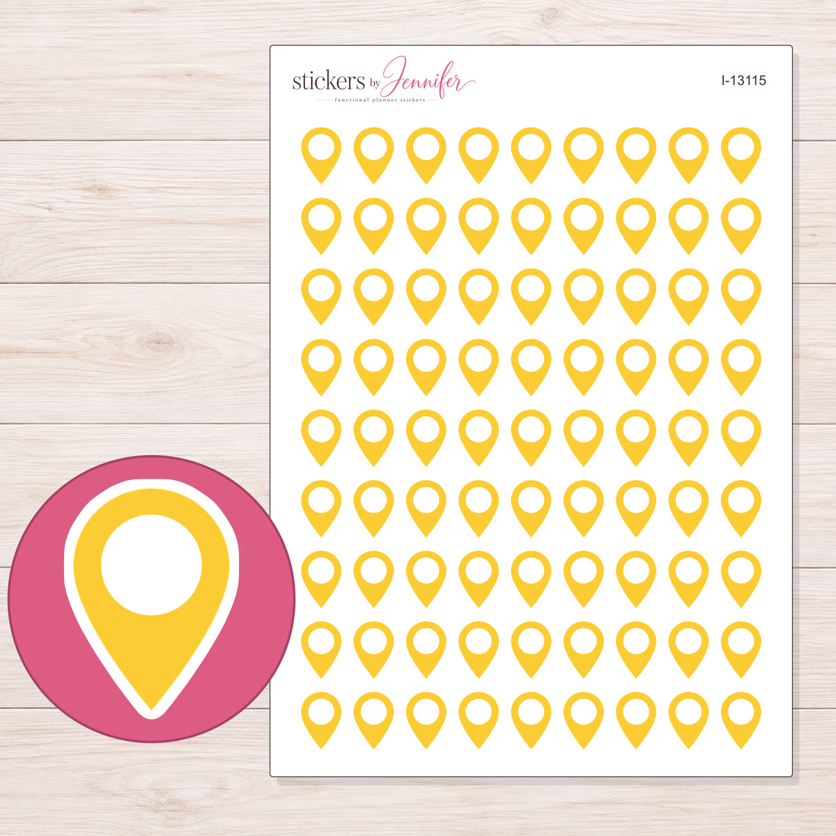 I-13115 planner sticker sheet with enlarged sticker detail