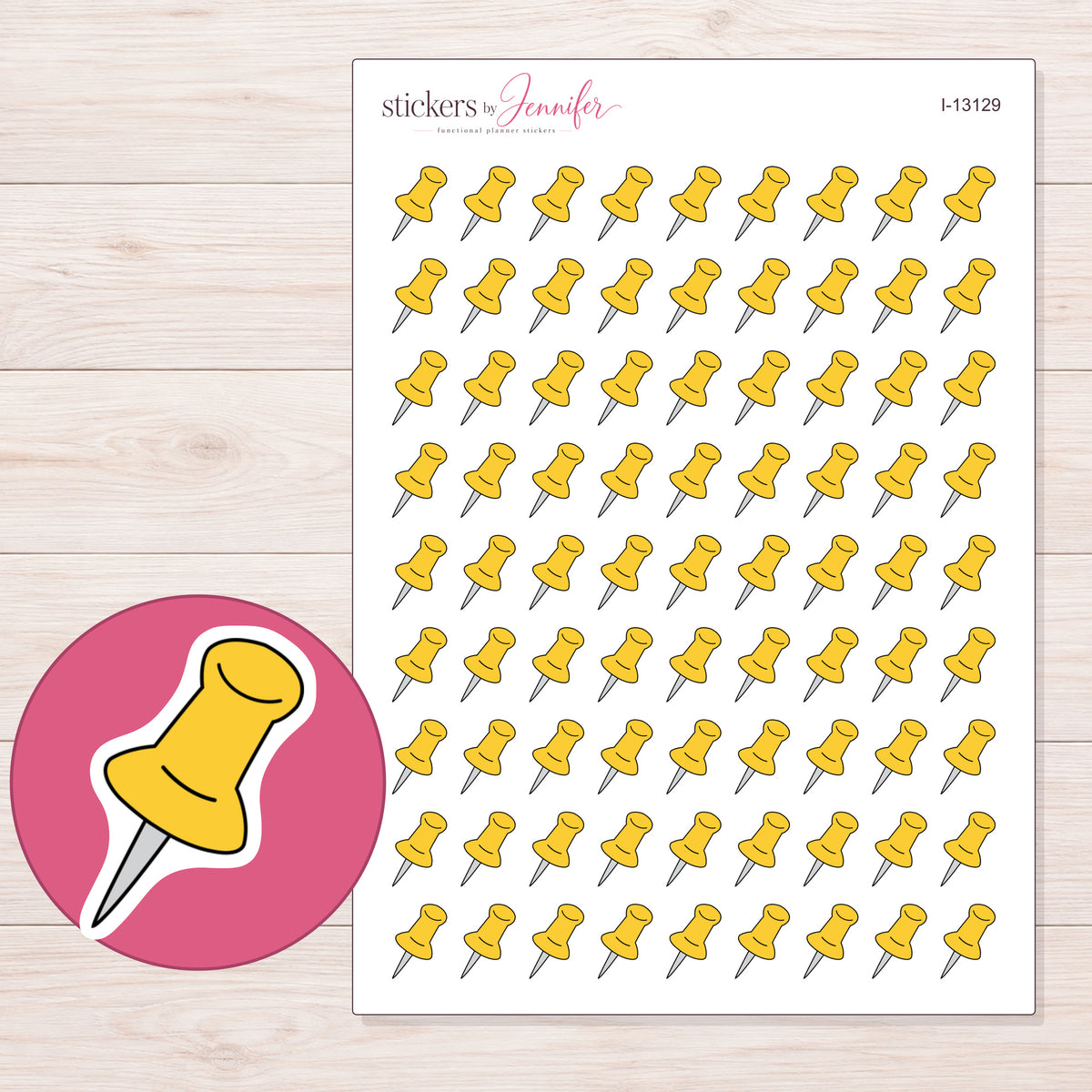 I-13129 planner sticker sheet with enlarged sticker detail