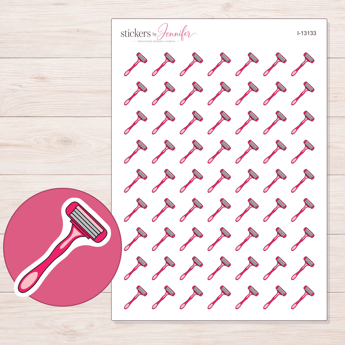I-13133 planner sticker sheet with enlarged sticker detail