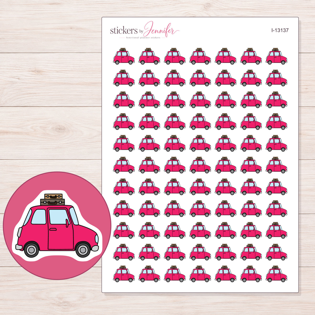 I-13137 planner sticker sheet with enlarged sticker detail