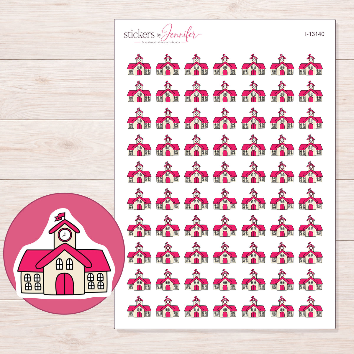 I-13140 planner sticker sheet with enlarged sticker detail