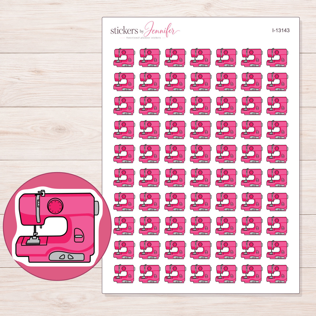 I-13143 planner sticker sheet with enlarged sticker detail