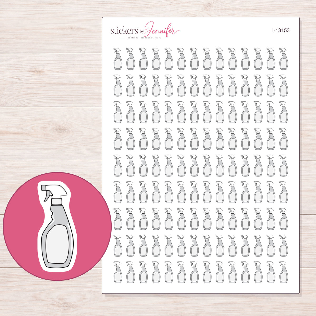 I-13153 planner sticker sheet with enlarged sticker detail