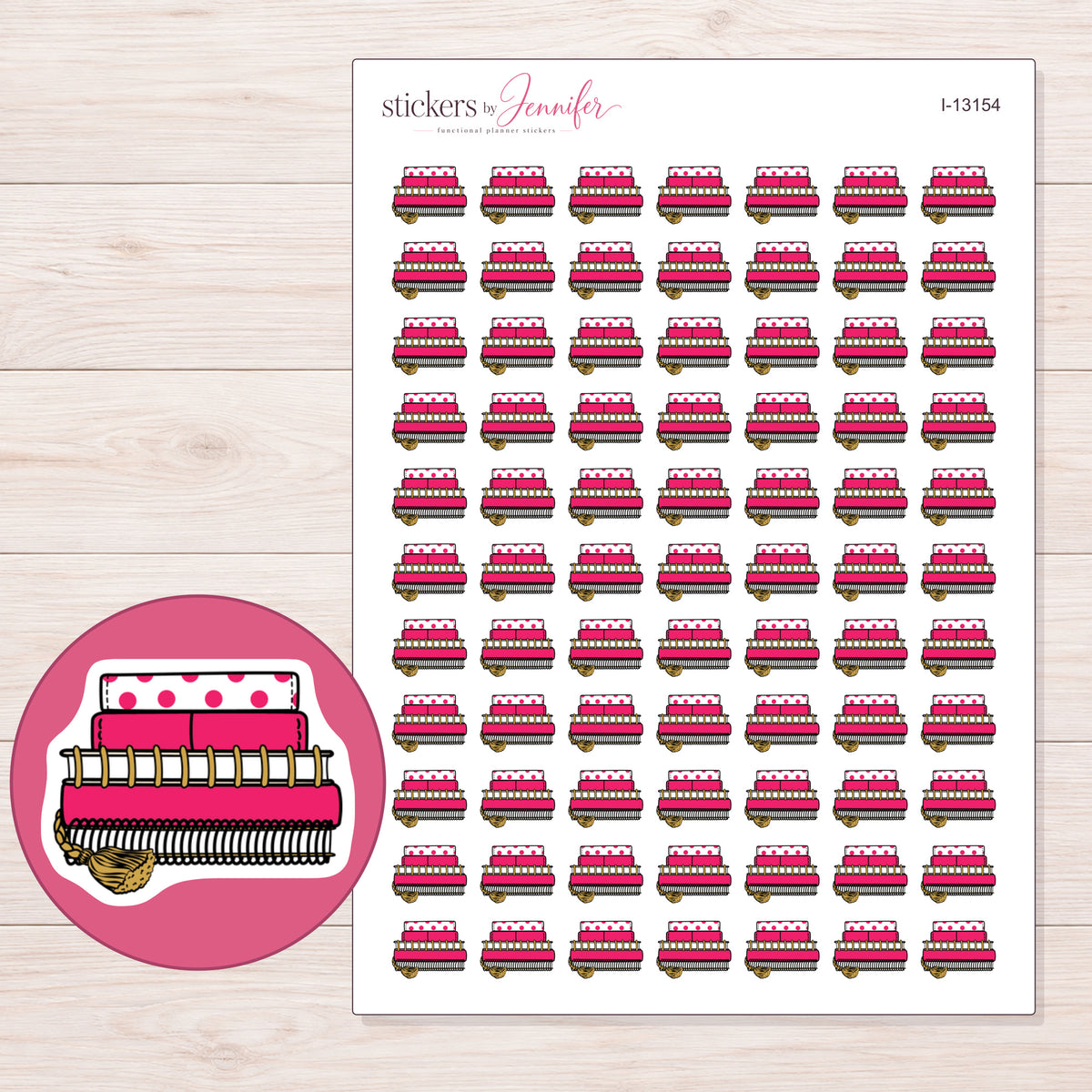 I-13154 planner sticker sheet with enlarged sticker detail