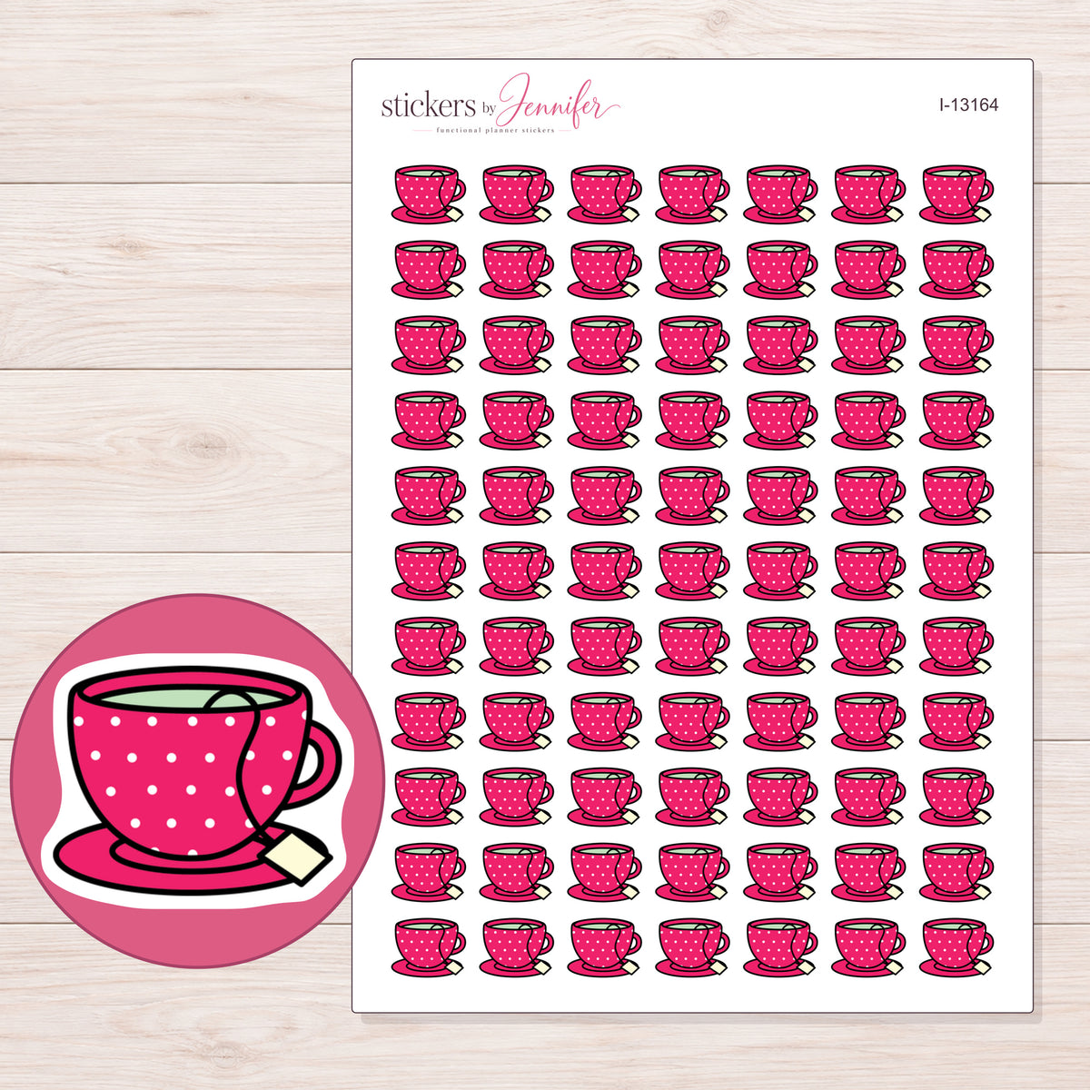 I-13164 planner sticker sheet with enlarged sticker detail
