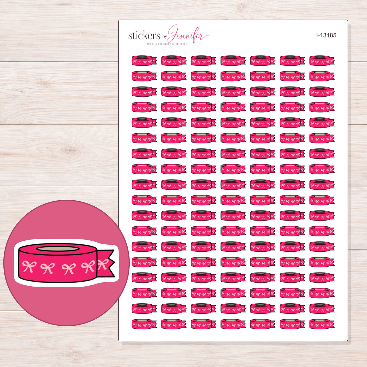 I-13185 planner sticker sheet with enlarged sticker detail