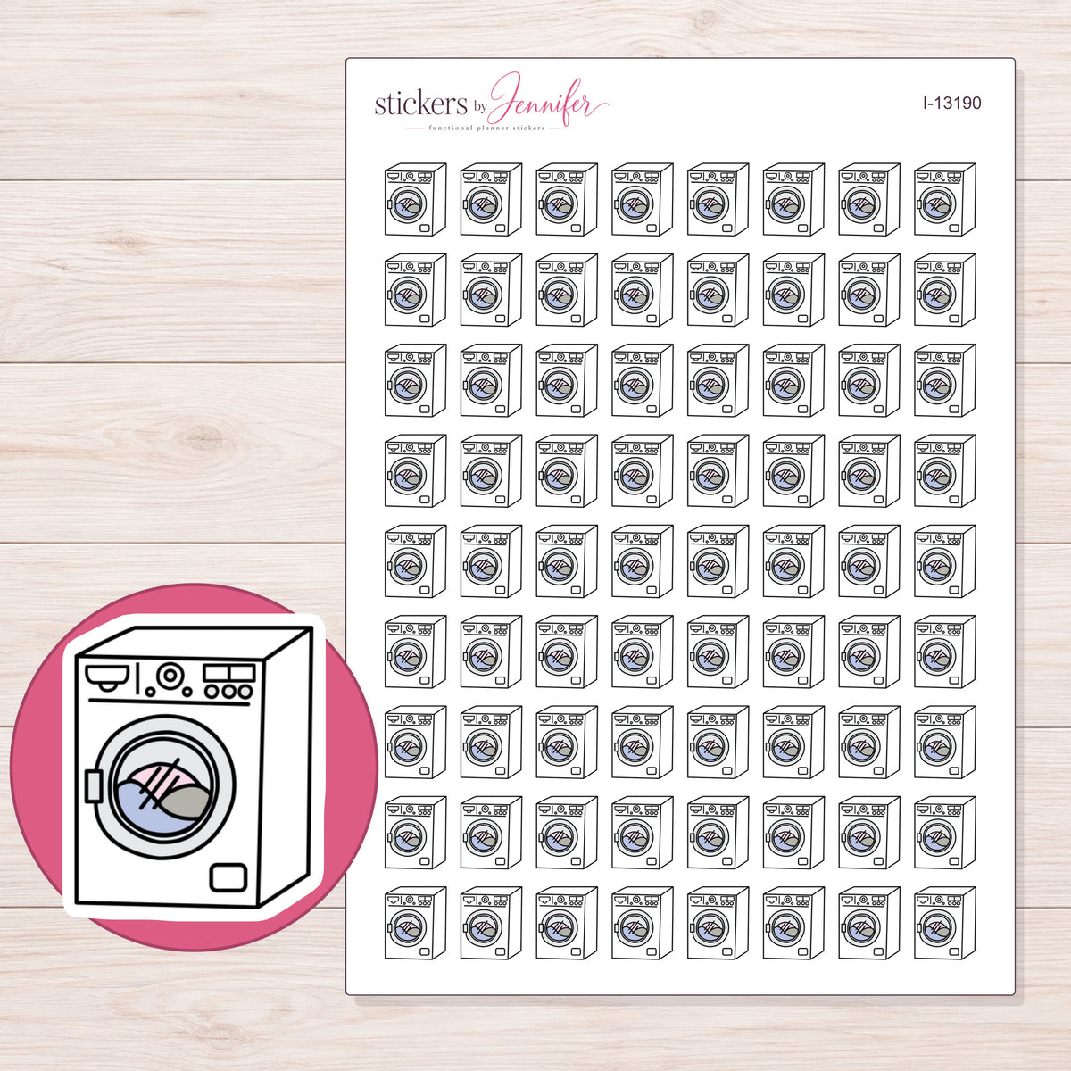 I-13190 planner sticker sheet with enlarged sticker detail