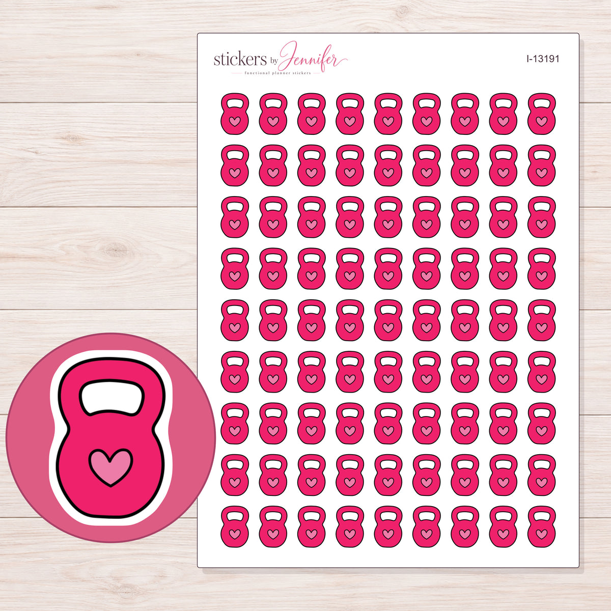 I-13191 planner sticker sheet with enlarged sticker detail