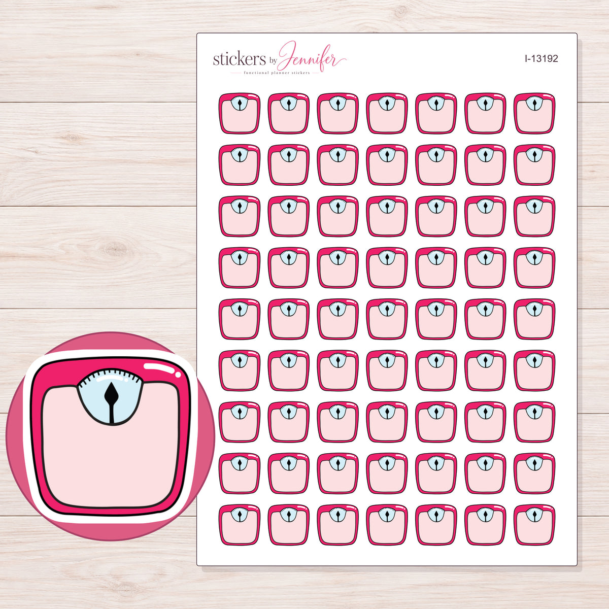 I-13192 planner sticker sheet with enlarged sticker detail