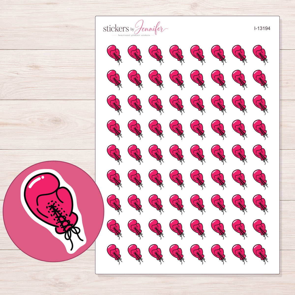 I-13194 planner sticker sheet with enlarged sticker detail