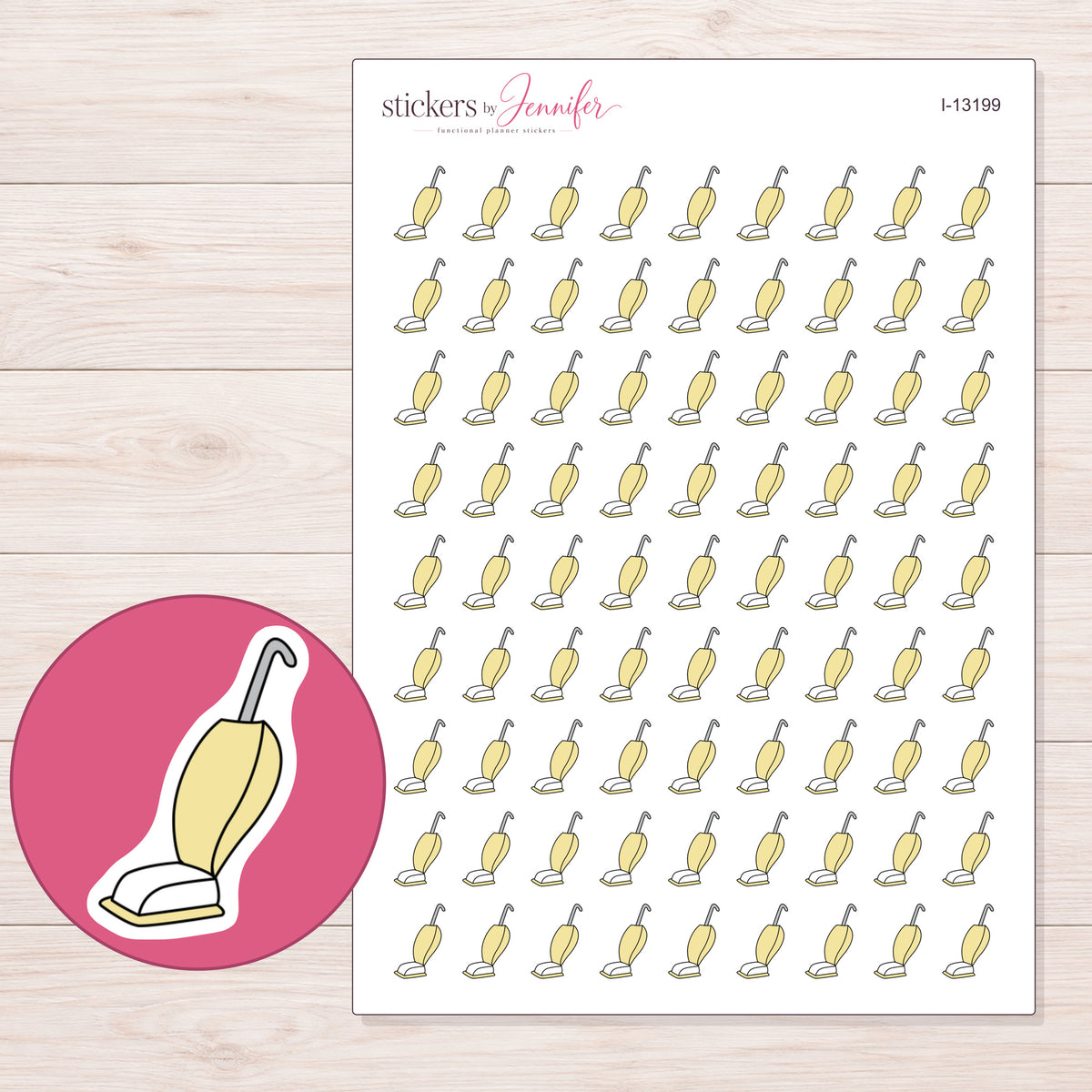 I-13199 planner sticker sheet with enlarged sticker detail