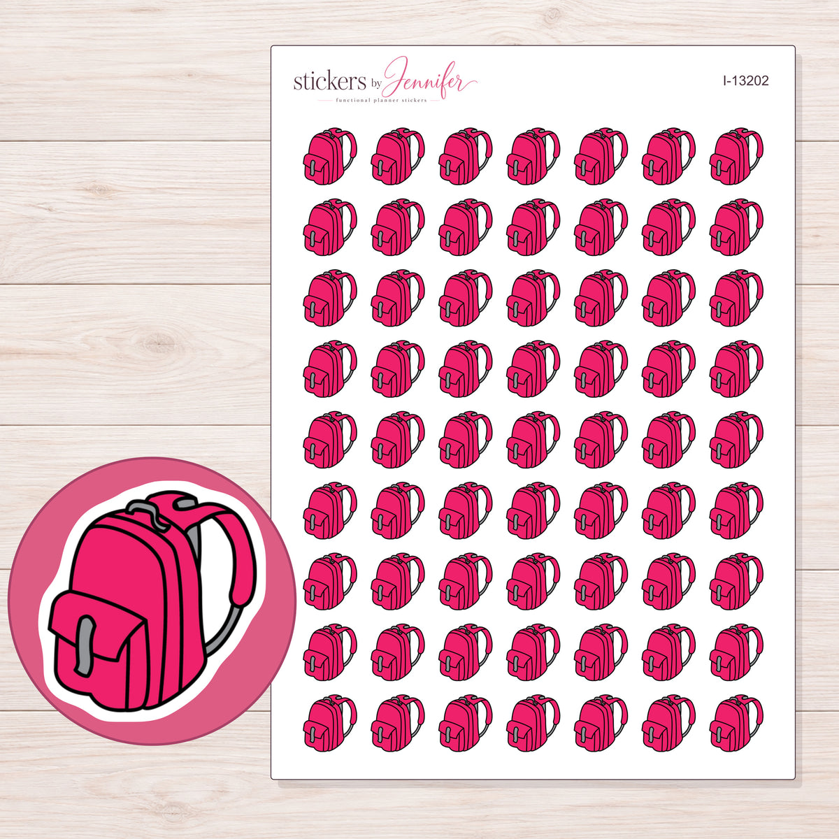 I-13202 planner sticker sheet with enlarged sticker detail