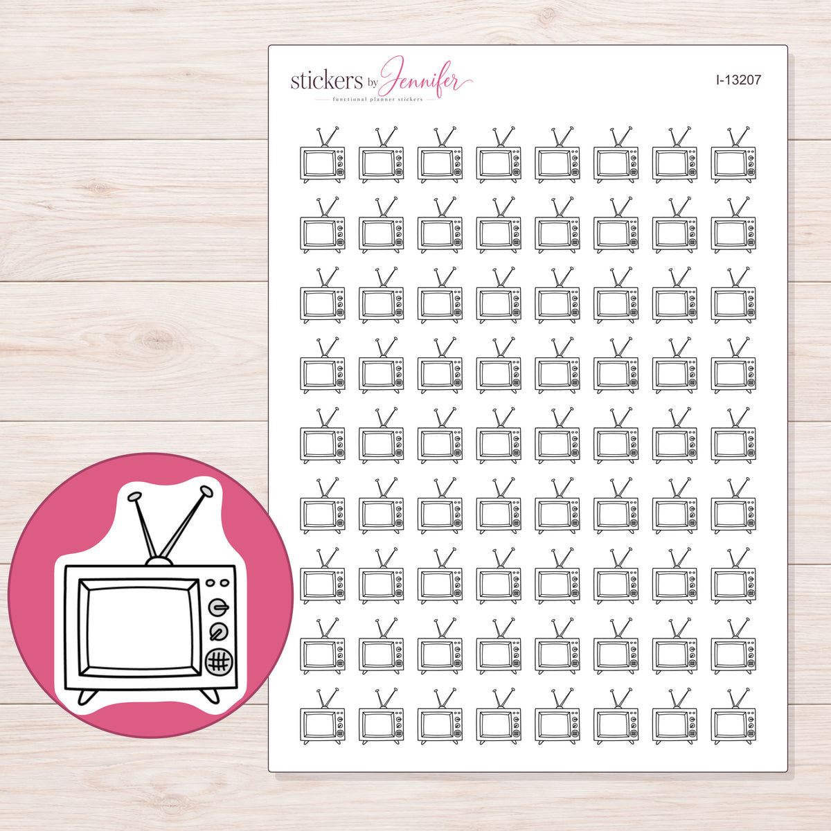 I-13207 planner sticker sheet with enlarged sticker detail